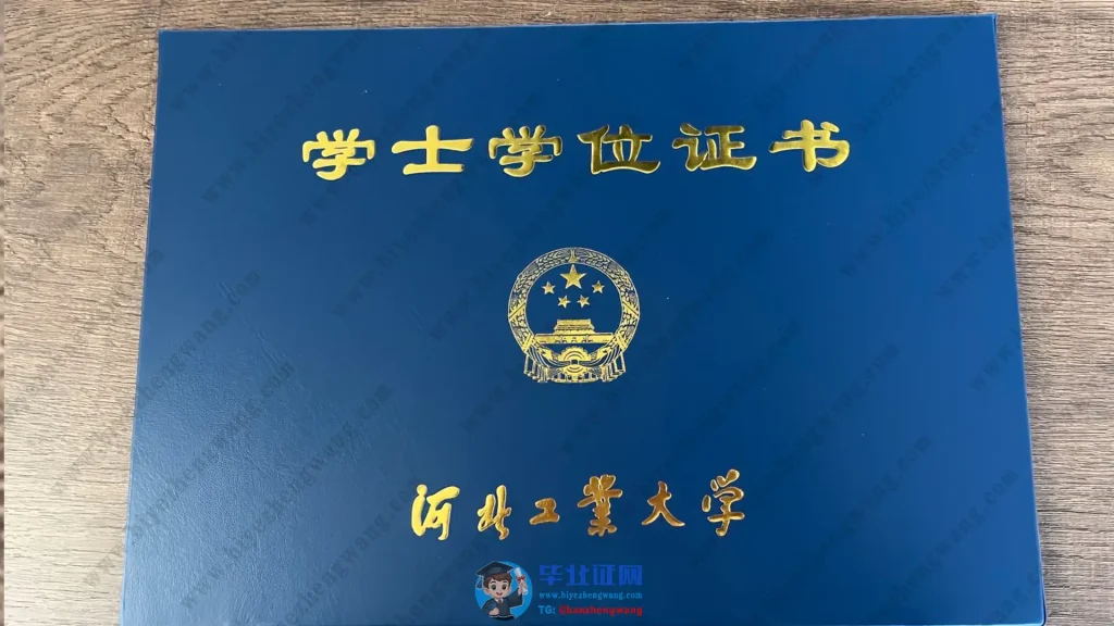河北工业大学学士学位毕业证书外壳模板