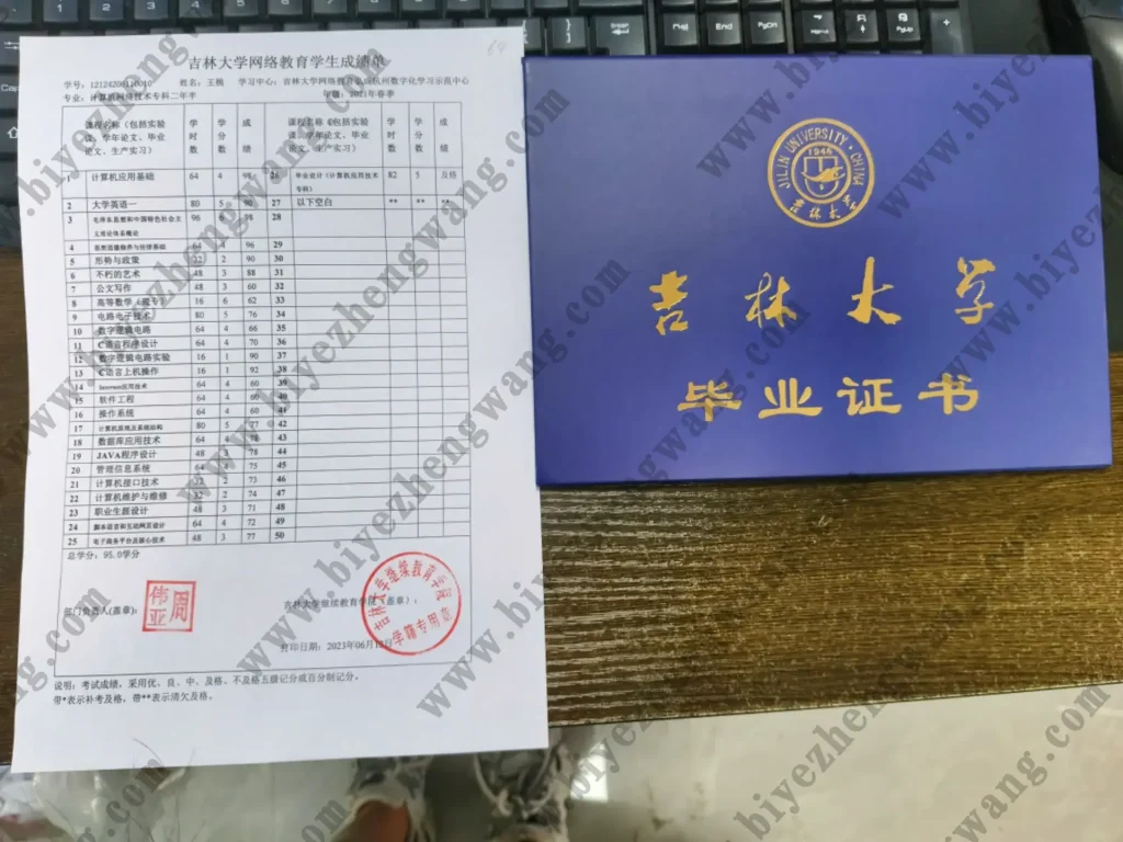 吉林大学-毕业成绩单样本