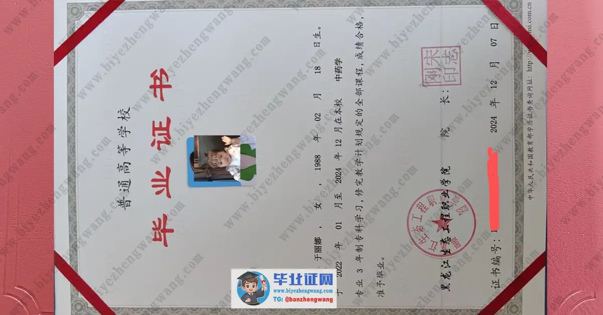 黑龙江生态工程职业学院毕业证书样本-专版模板