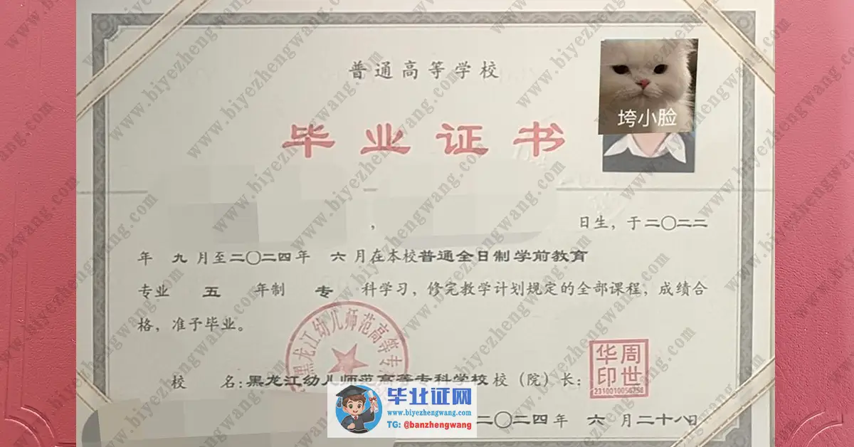 黑龙江幼儿师范高等专科学校毕业证样本-模板