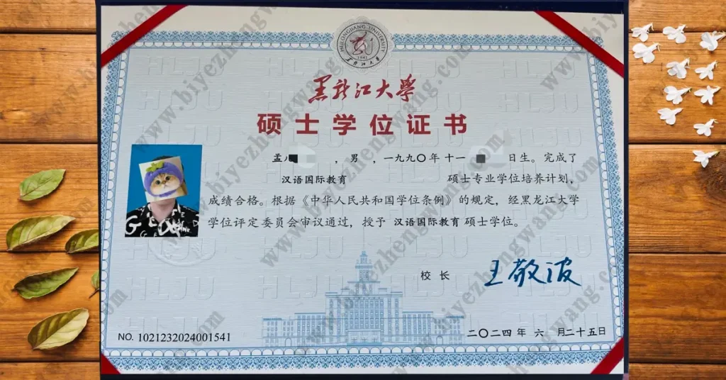 黑龙江大学2024年汉语国际教育硕士学位证样本