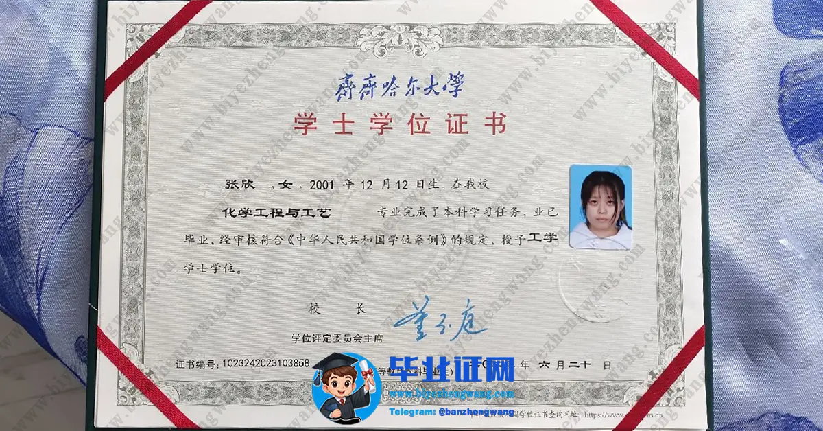 齐齐哈尔大学毕业证学士学位证样本-专版模板