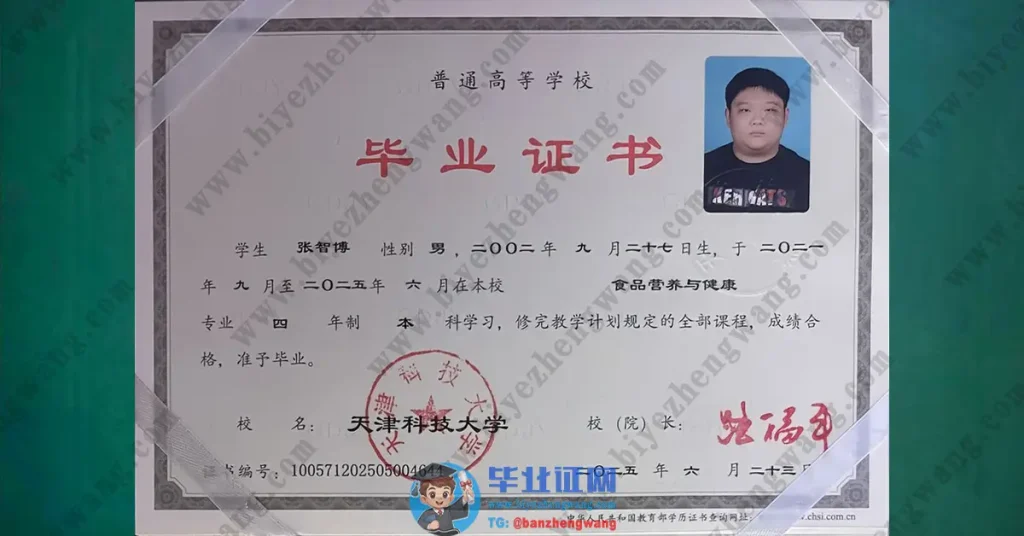 天津科技大学2025届本科毕业证样本