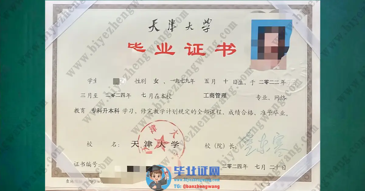 天津大学硕士学士学位证专升本毕业证样本-专版模板