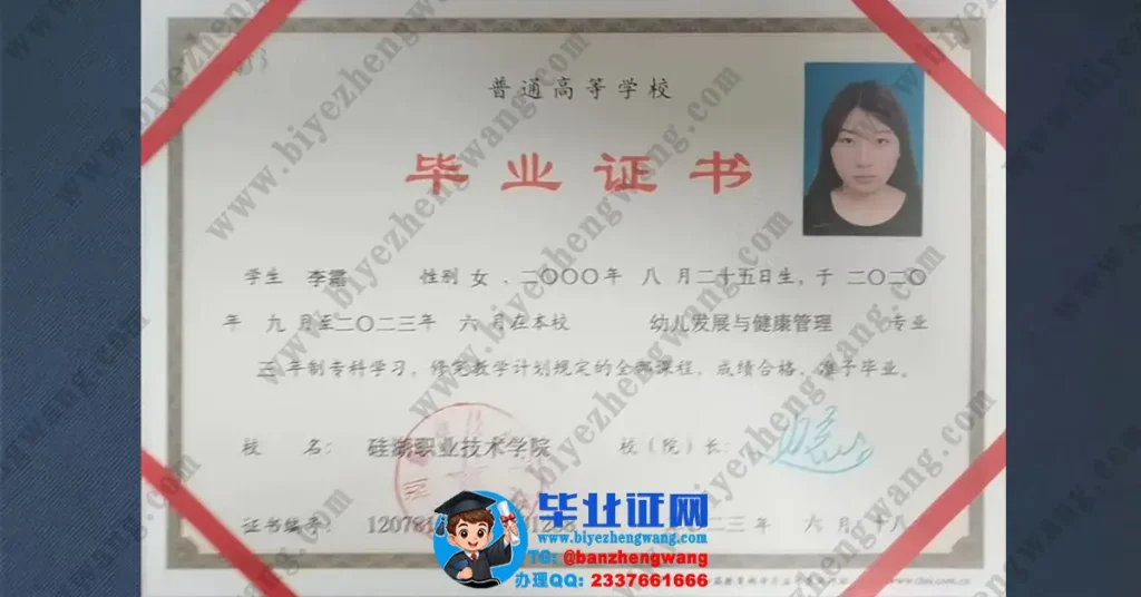 硅湖职业技术学院毕业证制作-硅湖职业技术学院三年制专科毕业证模板
