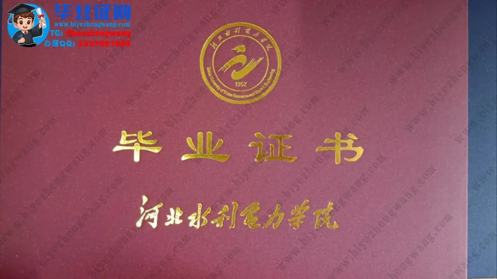 河北水利电力学院毕业证外壳样本定制设计