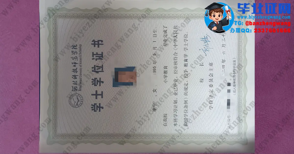 河北科技师范学院2024届小学教育专业教育学学士学位证高清专版模板图