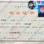 山东体育学院2006届运动训练专业四年制本科毕业证高清模板设计