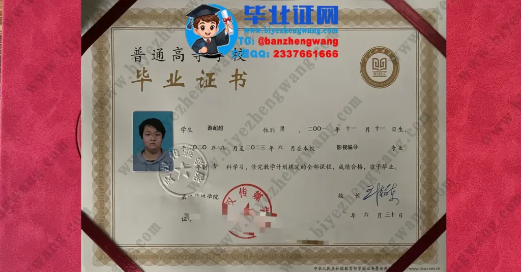 武汉传媒学院2023届影视编导专业三年制专科毕业证专版模板