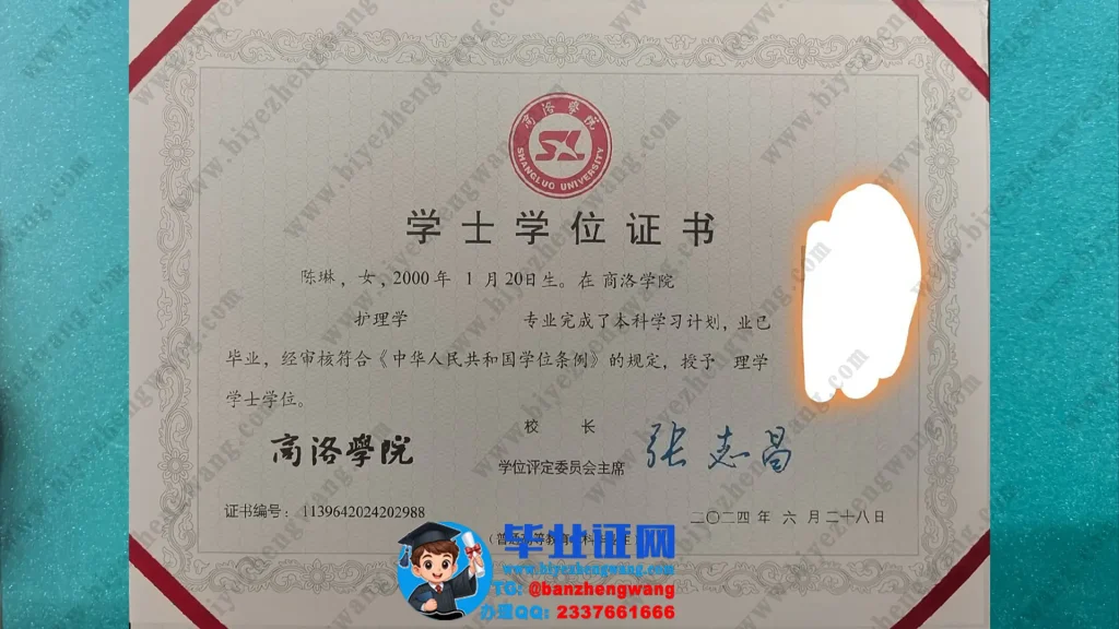 商洛学院护理学专业2024届理学学士学位证样板图