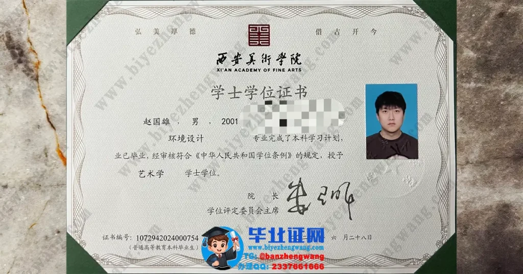 西安美术学院2024届环境设计专业艺术学学士学位证专版模板