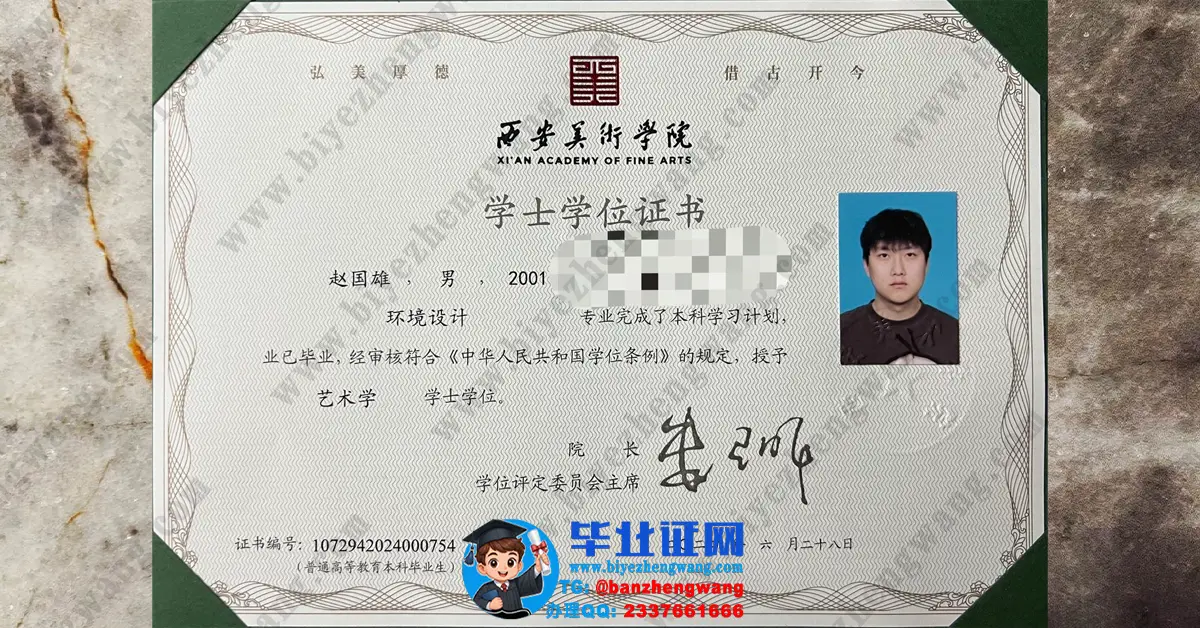 西安美术学院2024届环境设计专业艺术学学士学位证专版模板