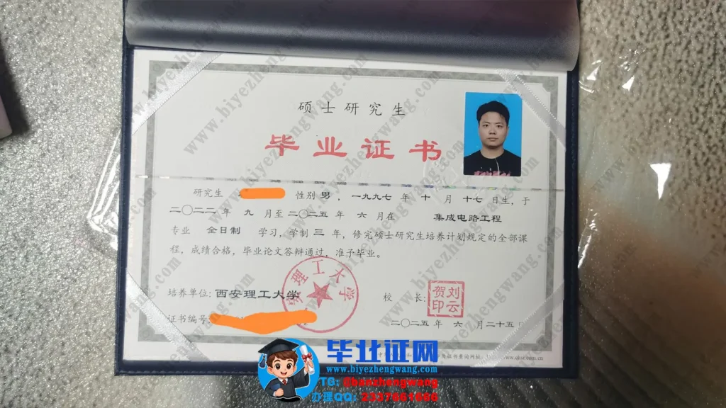 西安理工大学硕士研究生毕业证样本-2025届集成电路工程专业三年全日制硕士研究生毕业证高清模板图