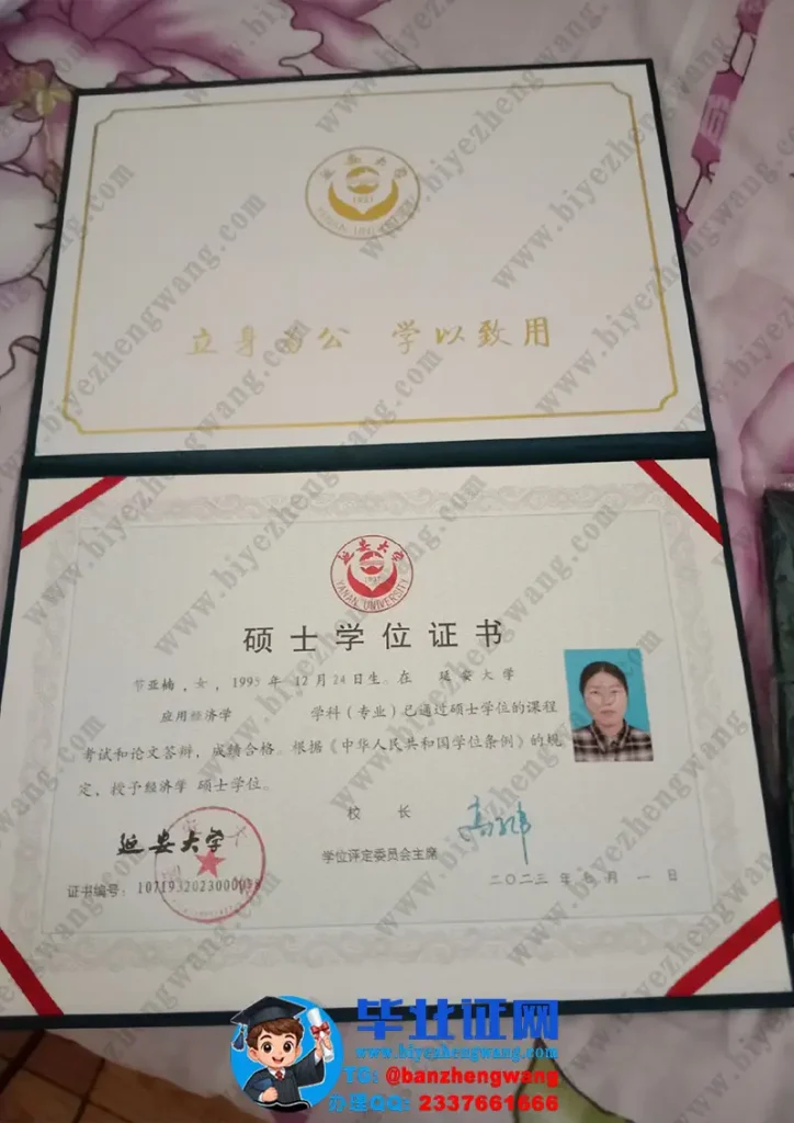 延安大学应用经济学专业经济学硕士学位证书专版模板图